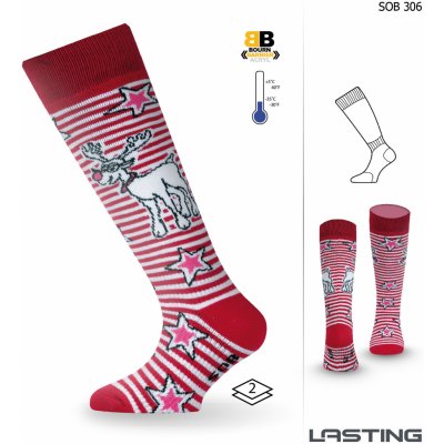 Lasting SOB 306 červená dětské lyžařské ponožky – Zboží Mobilmania