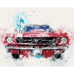 Diamondi Diamantové malování AUTO MUSTANG 40 x 50 cm bez rámu a bez vypnutí plátna