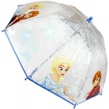 Disney Brand Dětský deštník Frozen Elsa a Anna průhledný