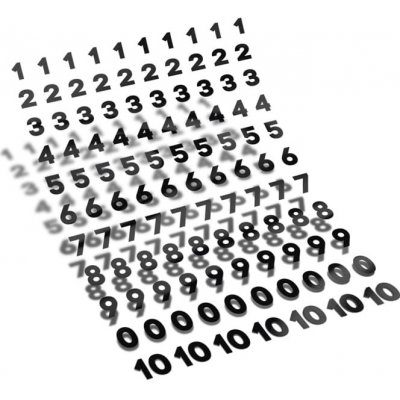 E-cut.cz Sada samolepek - Čísla - 1,5 cm (17x26cm) cm – Zboží Mobilmania