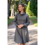 Jsem máma Zimní bambusové kojicí šaty se skrytými zipy grafitově šedé – Zboží Mobilmania