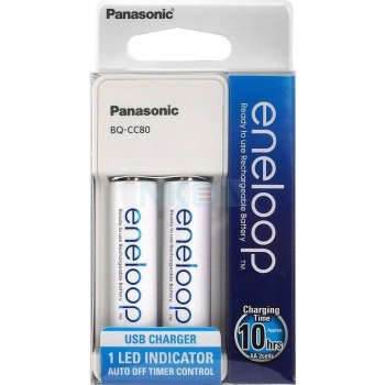 Panasonic Eneloop Charger BQ-CC80 USB + 2 x R6 Eneloop 2000 mAh K-KJ80MCC20USB