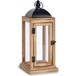 Giftdecor Dřevěná lucerna na svíčku, Hnědá – Zboží Dáma