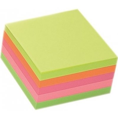 Kostka samolepicí 75x75 mm, 450 lístků, neonové barvy – Hledejceny.cz