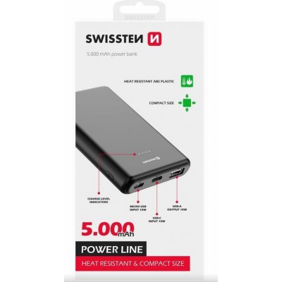 Swissten 5000 mAh černá 232-0101 – Hledejceny.cz