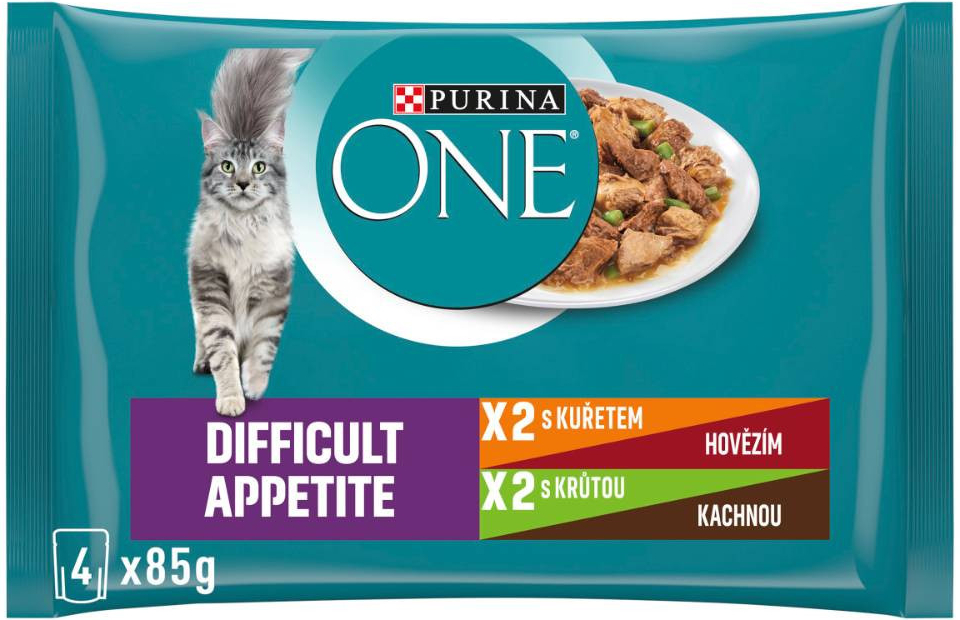 PURINA ONE DIFFICULT APPETITE minifiletky s kuřetem 4 x 85 g