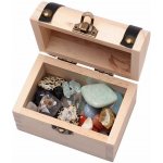 Nefertitis Dřevěná truhlička s mixem kamenů - 6 x 9 cm – Zboží Dáma