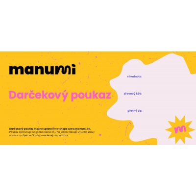 Darčekový poukaz pro Manumi.sk €20 - 1 ks – Zboží Mobilmania