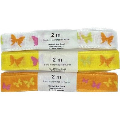 Stuha taftová BUTTERFLY PARADISE set 3ks 15mm x 2m (10,-/ks) – Zboží Mobilmania