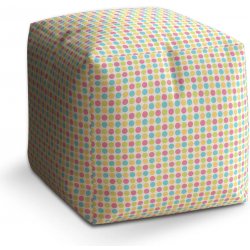 Sablio taburet Cube veselé barevné puntíky 40x40x40 cm