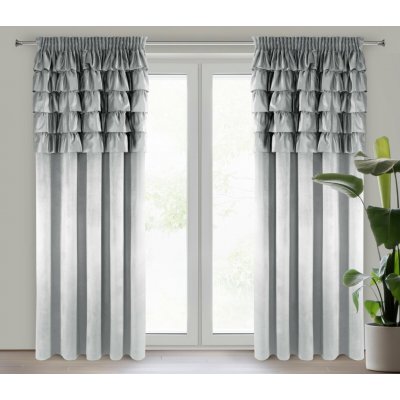 EUROFIRANY ZATEMŇOVACÍ ZÁVĚS NA PÁSCE AURA 140X270 CM STŘÍBRNÁ – Hledejceny.cz