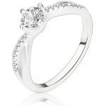 Šperky eshop zásnubní prsten stříbro 925 zvlněná propletená ramena čirý zirkon C22.17 – Sleviste.cz