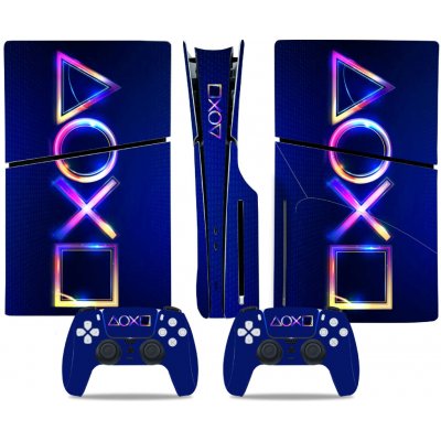 Polep na konzoli - PS5 SLIM diskovou verzi - Playstation symboly, TN-P5SDisc-0231 – Sleviste.cz