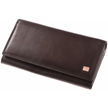 Kubát Kůže Dámská luxusní kožená černá peněženka 733612PL