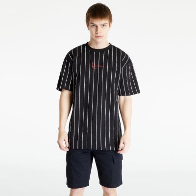 Karl Kani 6030153 Small Signature Pinstripe Tee Black White