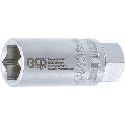 BGS 2402, Nástrčná hlavice na zapalovací svíčky, šestihranná | 12,5 mm (1/2") | 18 mm – Hledejceny.cz