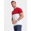 Pánské Tričko Ombre Clothing Pánské tričko s krátkým rukávem Eliaullech červeno-bílá