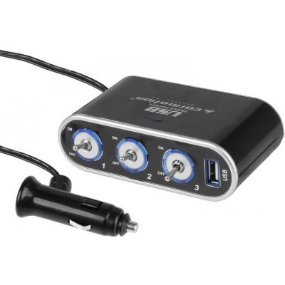 Carmotion Roztrojka do auta s vypínači ON / OFF a USB zdířkou 1000 mA - | Zboží Auto
