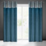 EUROFIRANY ZATEMŇOVACÍ ZÁVĚS NA KROUŽCÍCH ELEN 140X250 CM MODRÁ – Hledejceny.cz