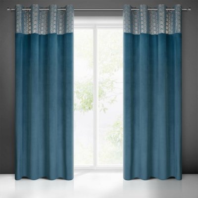 EUROFIRANY ZATEMŇOVACÍ ZÁVĚS NA KROUŽCÍCH ELEN 140X250 CM MODRÁ – Hledejceny.cz
