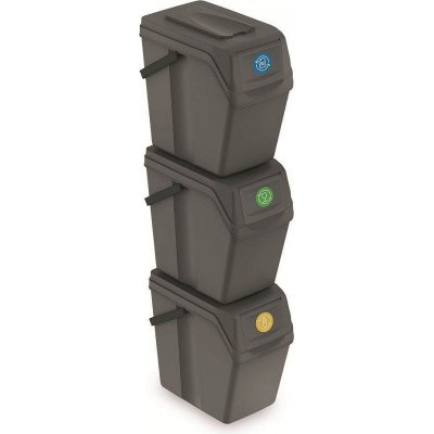 Sortibox Sada 3 odpadkových košů II - 3 x 25 l, šedý kámen – Zbozi.Blesk.cz