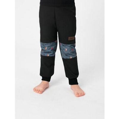 Dětské softshellové kalhoty Promaledobrodruhy s fleecem black grey