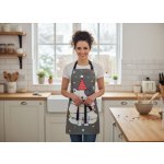 BBK Vánoční kuchyňská zástěra HAPPY FRIENDS šedá 60x75 cm 100% bavlna – Zboží Dáma