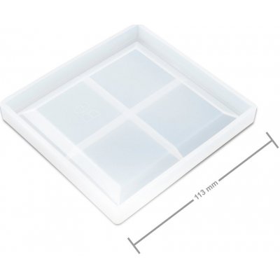 Manumi Silikonová forma na odlévání křišťálové pryskyřice podtácek čtverec 113x113x12mm 3 ks – Sleviste.cz