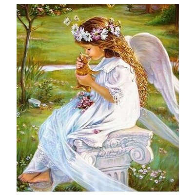 Norimpex diamantové malování Anděl s kočkou 30 x 40 cm – Sleviste.cz