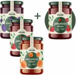 4Slim: Mix 100% džemů Meruňka, Švestka, Jahoda 3 x 280 g – Zboží Dáma