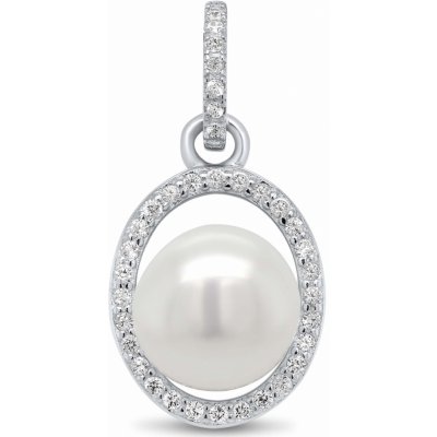 Brilio Silver Elegantní stříbrný přívěsek se zirkony a perlou PT02 – Hledejceny.cz