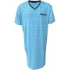 Pánské pyžamo C-Lemon AH02V pánská noční košile s krátkým rukávem tyrkysová