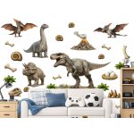 Nalepte.cz Realističtí dinosauři textilní přelepitelné samolepky na zeď arch 46 x 35 cm – Zbozi.Blesk.cz