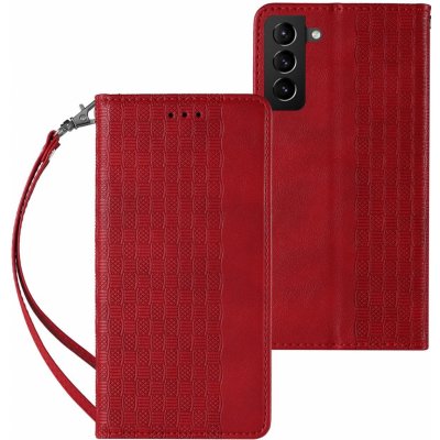 Pouzdro Mezamo Magnet Strap Case Samsung Galaxy S22 + S22 Plus Pouch Wallet + Mini Lanyard Pendant Red