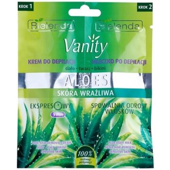 Bielenda Vanity Aloe depilační krém 20 ml + zklidňující mléko pro citlivou pokožku 20 ml dárková sada