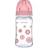 Láhev a nápitka Canpol babies Newborn láhev na mléko Růžové Květinky 240ml