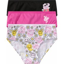 Dívčí kalhotky, 3 kusy černá / růžová Prasátko Peppa