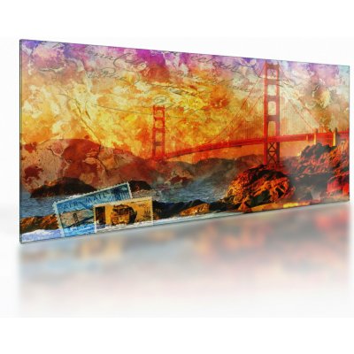 Skleněný obraz - Golden Gate, San Francisco, Kalifornie, jednodílný 100x50 cm na skle – Hledejceny.cz