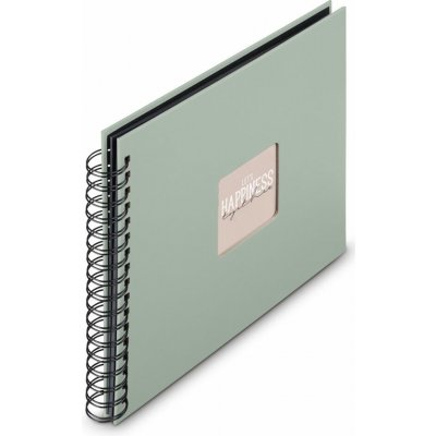 Hama album klasický špirálový FINE ART 28x24 cm, 50 strán, sage, čierne listy – Zboží Mobilmania