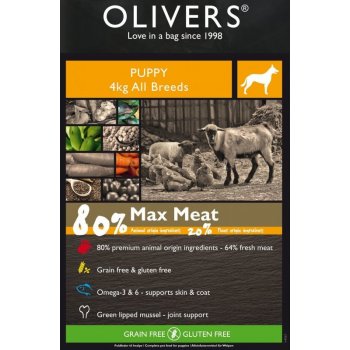 Oliver´s Puppy MAX MEAT 80% GRAIN FREE 4 KG