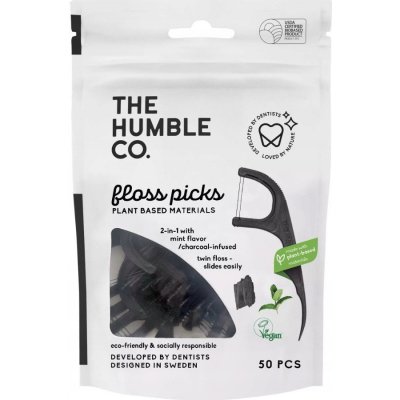 Humble Natural Dental Floss Picks nito-párátka Charcoal 50 ks – Zboží Dáma
