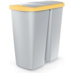 Prosperplast COMPACTA Q DUO popelavý se žlutým víkem 45 l – Zboží Dáma
