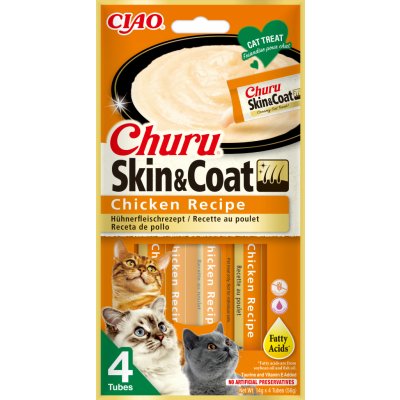 Churu Cat Skin&Coat Chicken Recipe 4 x 14 g – Zboží Mobilmania