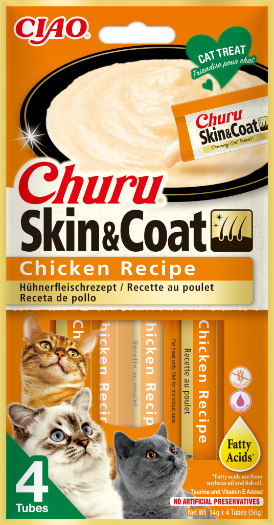 Churu Cat Skin&Coat Chicken Recipe 4 x 14 g