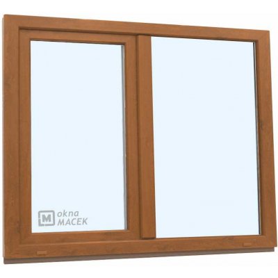 KNIPPING Plastové okno - 70 AD, 1500x1200 mm, FIX/OS, zlatý dub Barva, imitace: zlatý dub/zlatý dub (oboustranně) – Zboží Mobilmania