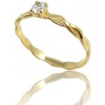 Zlatý zásnubní prsten se zirkonem 292 – Sleviste.cz