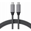 usb kabel Satechi ST-U4C80M USB4 C-To-C Braided Cable 40 Gbps, 80cm, šedý