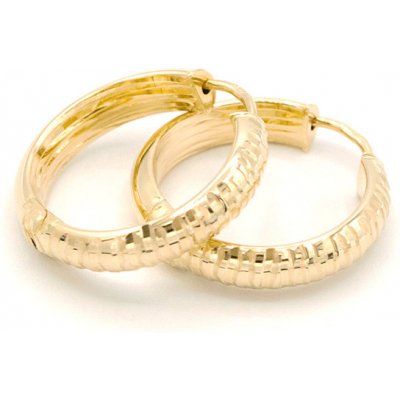 B&B Goldinvestic zlaté náušnice kruhy zdobené N6045-585/1000