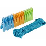 Home Line šňůra prádelní pletená JUMBO 12 ks kolíčků 20 m – Zboží Dáma