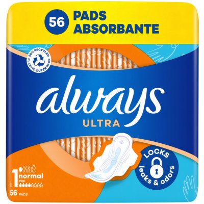 Always Ultra Normal hygienické vložky Vel. 1 s křidélky 56 ks – Zboží Dáma